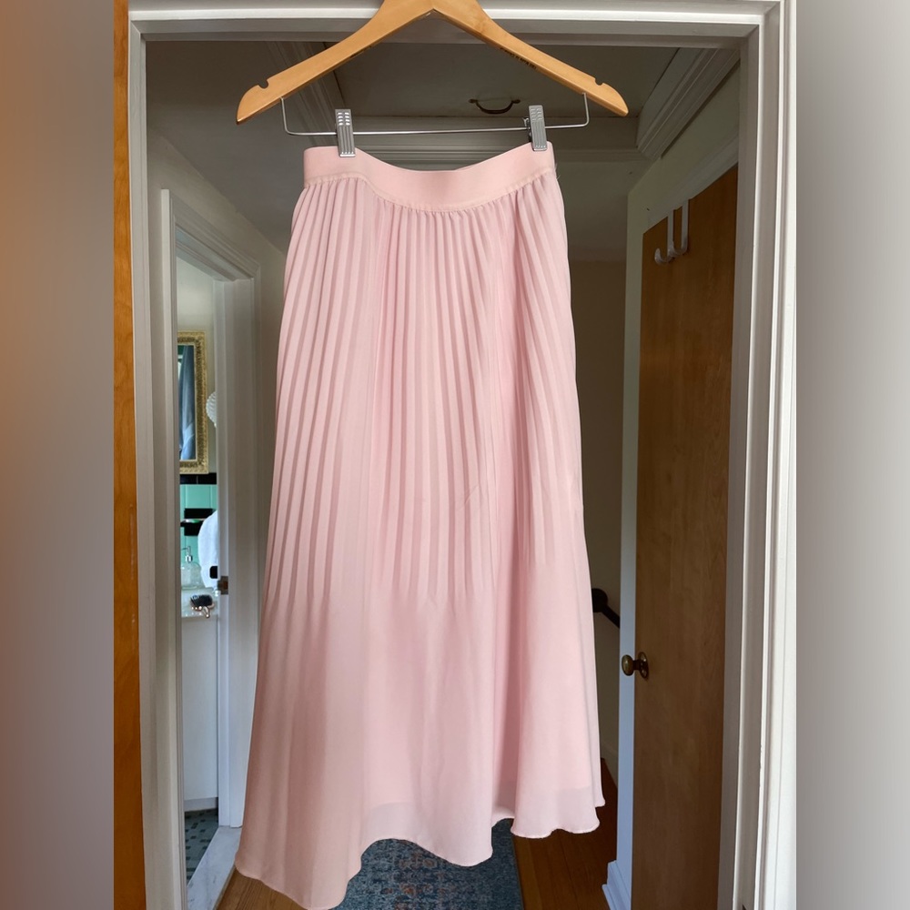 J. Crew Blush pink pleated skirt